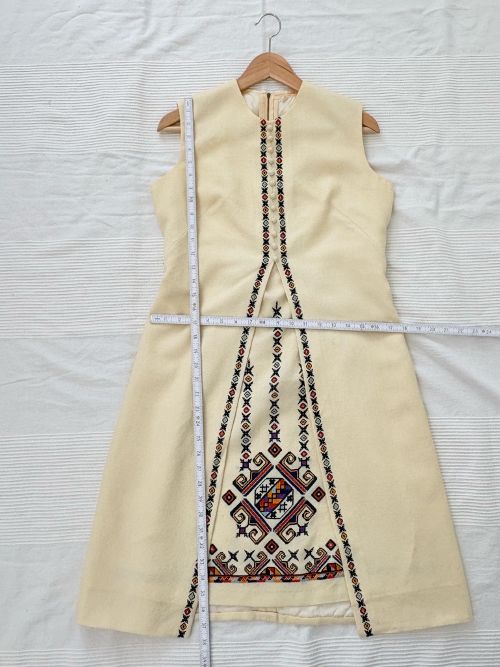 Vintage Narodna Radinost Beograd Folk Art Handcrafted Dress - Size 42 - Picture 5 of 14